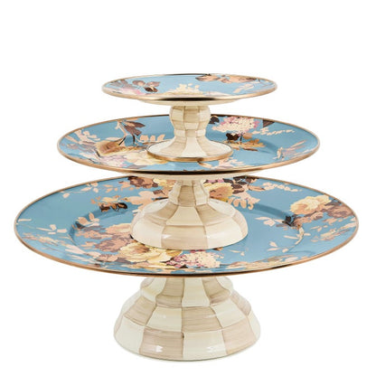 Wild Rose Slate Small Pedestal Platter