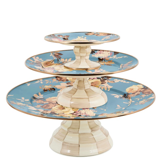 Wild Rose Slate Mini Pedestal Platter