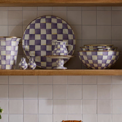 Violet Check Mini Pedestal Platter