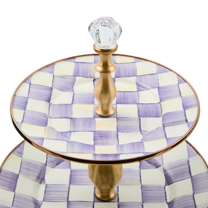 Violet Check Two Tier Sweet Stand