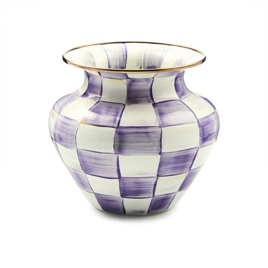 Violet Check Large Vase